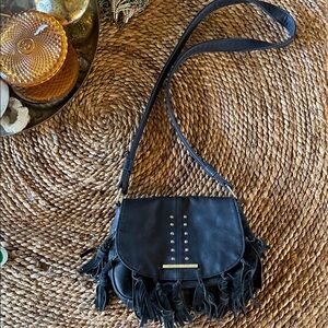 Black Fringe Crossbody Bag